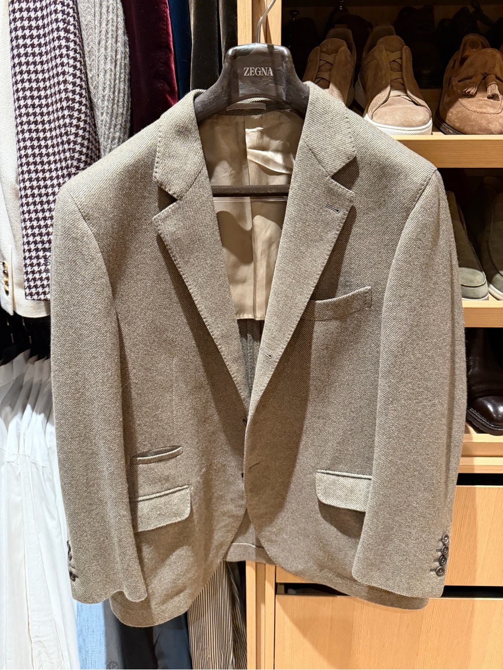 Brunello Cucinelli Men’s Tan Wool Blazer
